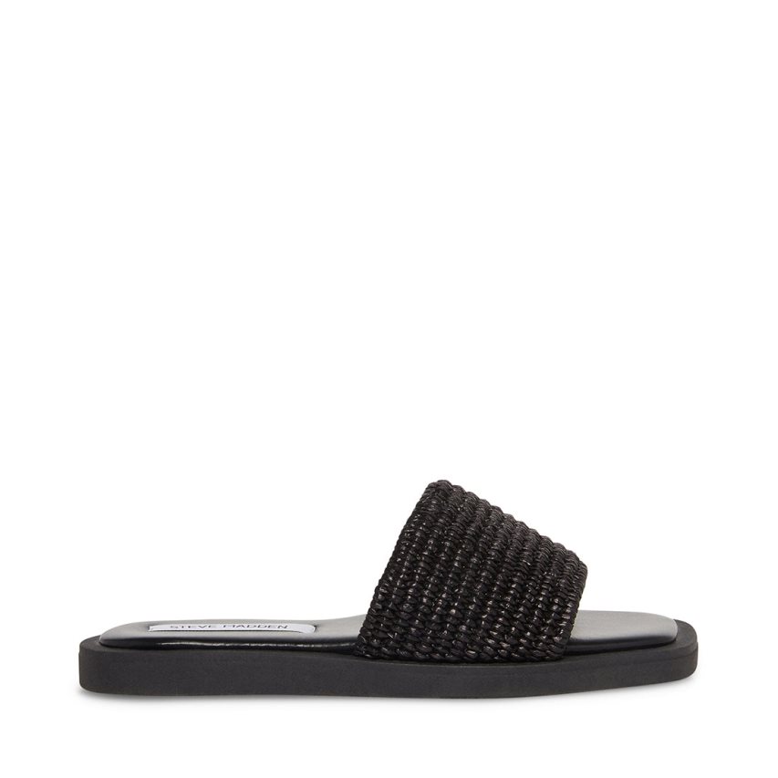 Black Steve Madden Leigh Women's Slides | NFMGB3198