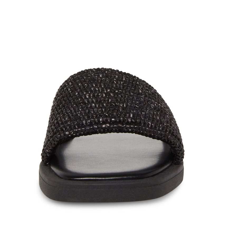 Black Steve Madden Leigh Women's Slides | NFMGB3198