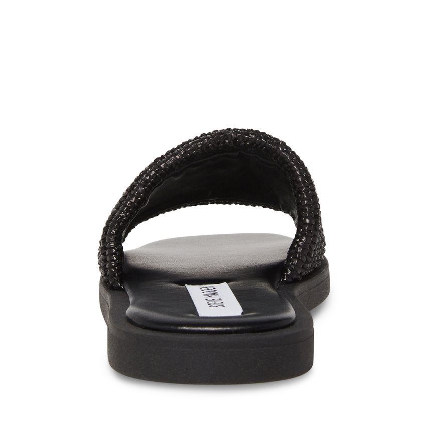 Black Steve Madden Leigh Women's Slides | NFMGB3198