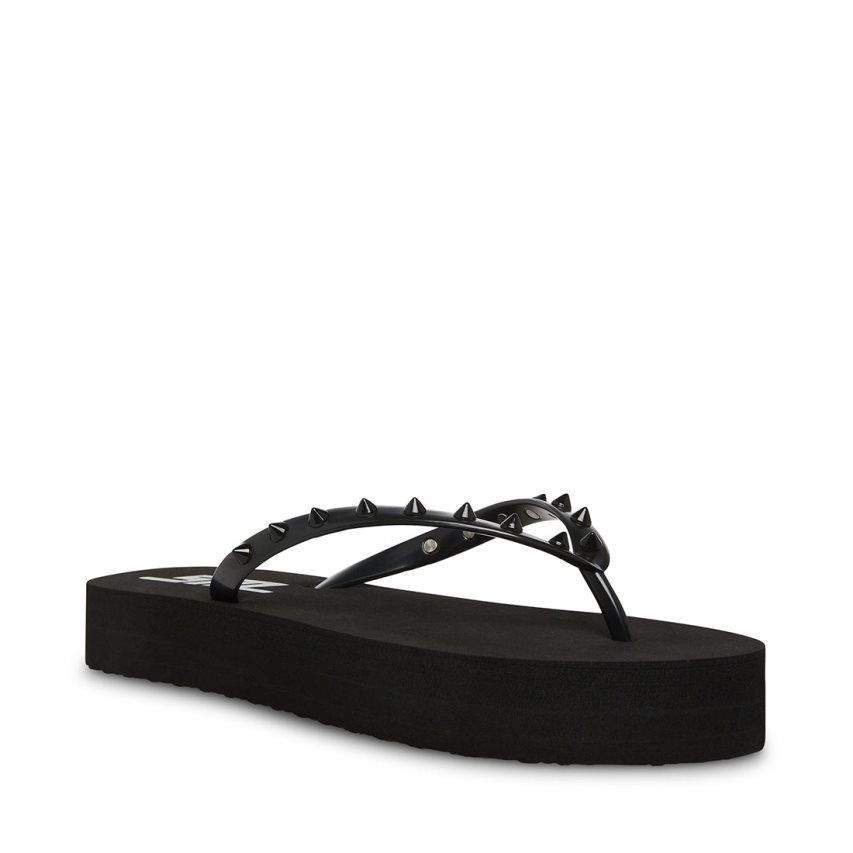 Black Steve Madden Lumi Women's Flip Flops | GNFRE6820