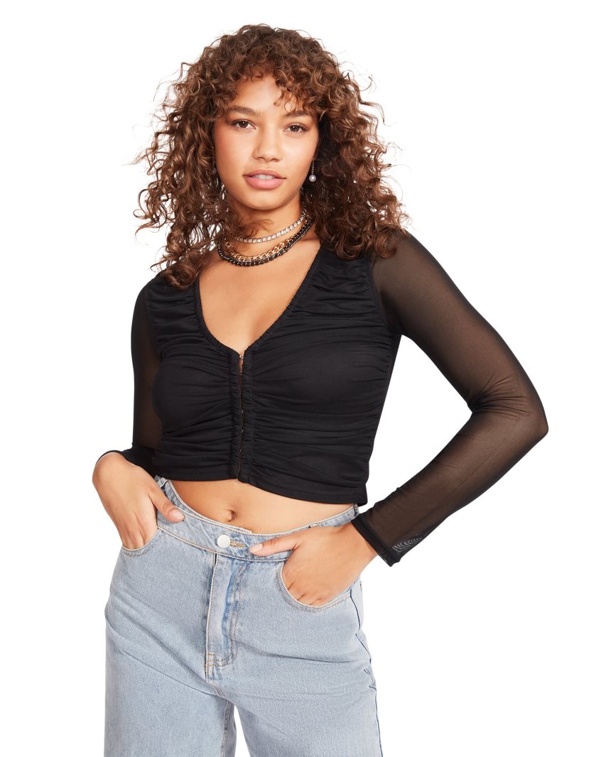 Black Steve Madden Luna Women's Tops | DYTPC8795