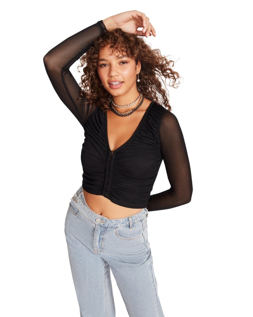 Black Steve Madden Luna Women's Tops | DYTPC8795