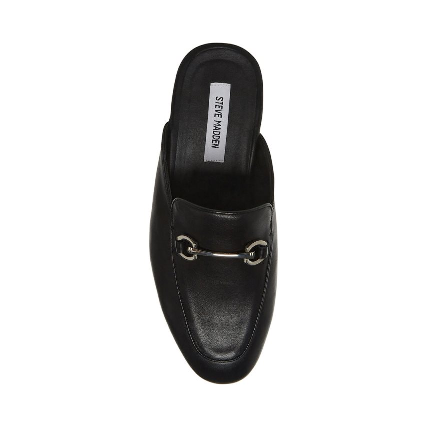 Black Steve Madden Mateo Leather Men's Mules | TWSPE7825