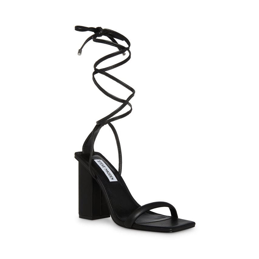 Black Steve Madden Natasha Women's Heels Sandals | JSXDO1839