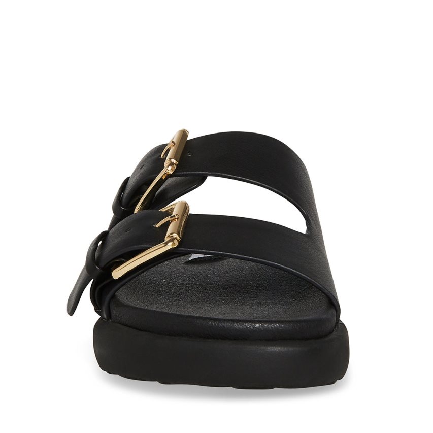 Black Steve Madden Nevara Women's Slides | WOFMJ2786