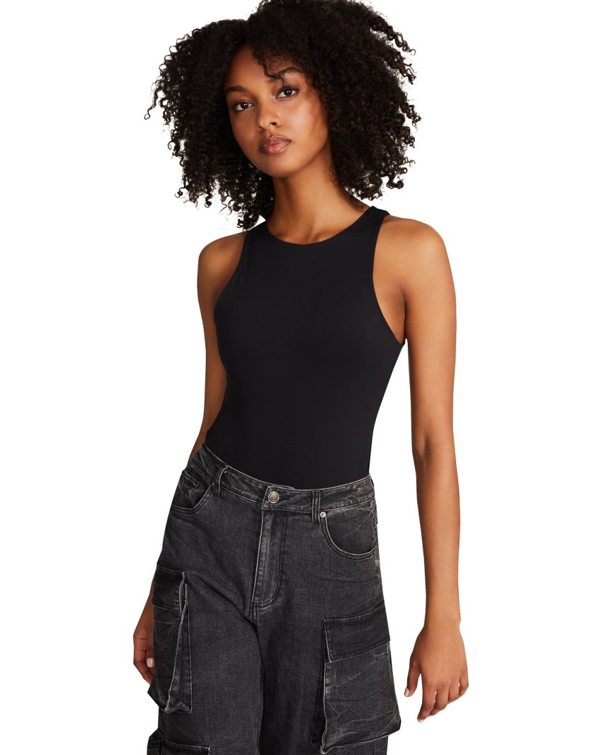 Black Steve Madden Nico Women's Tanks | HMD12O6478