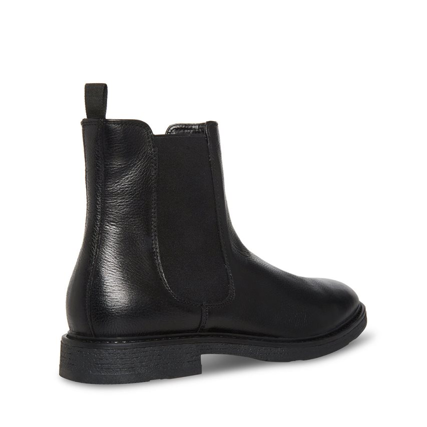 Black Steve Madden Pedro Leather Men's Chelsea Boots | RNOYV4751