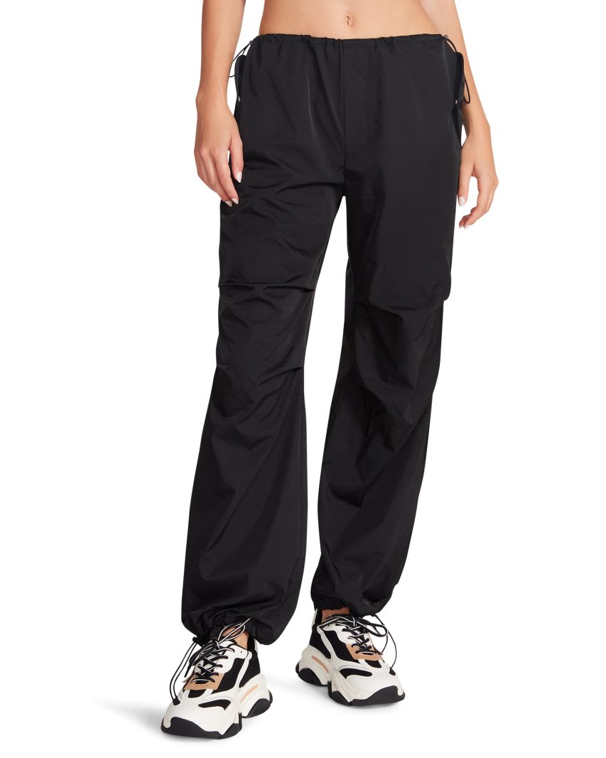 Black Steve Madden Pia Parachute Women's Pants | 12JFXR2843