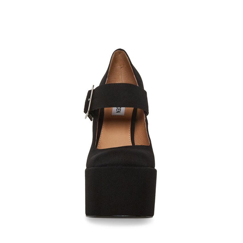 Black Steve Madden Plaza Women's Heels | MJGZN5832