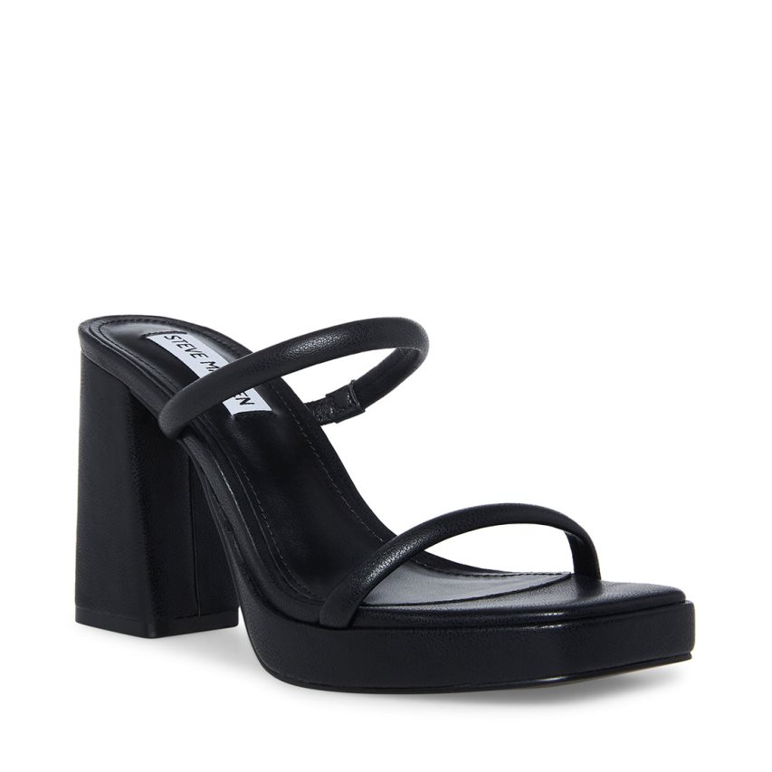 Black Steve Madden Polly Women's Heels Sandals | APCFI7210