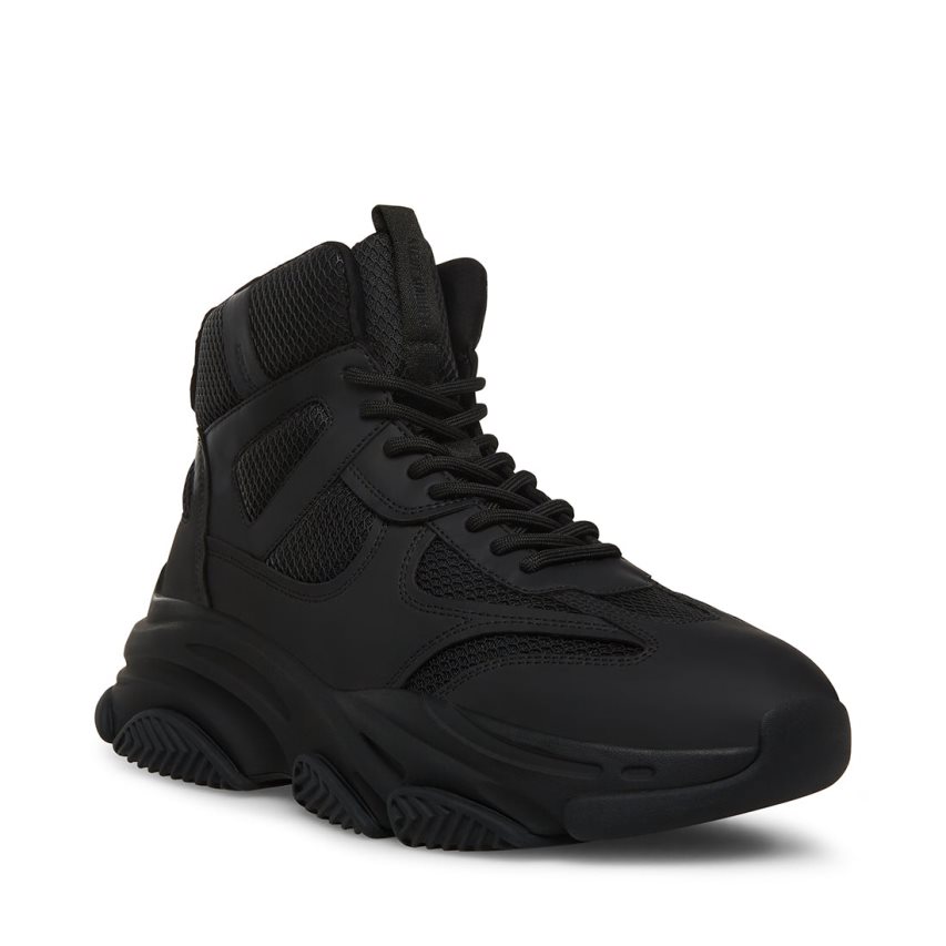 Black Steve Madden Possess High Top Men's Sneakers | UVTCJ4912