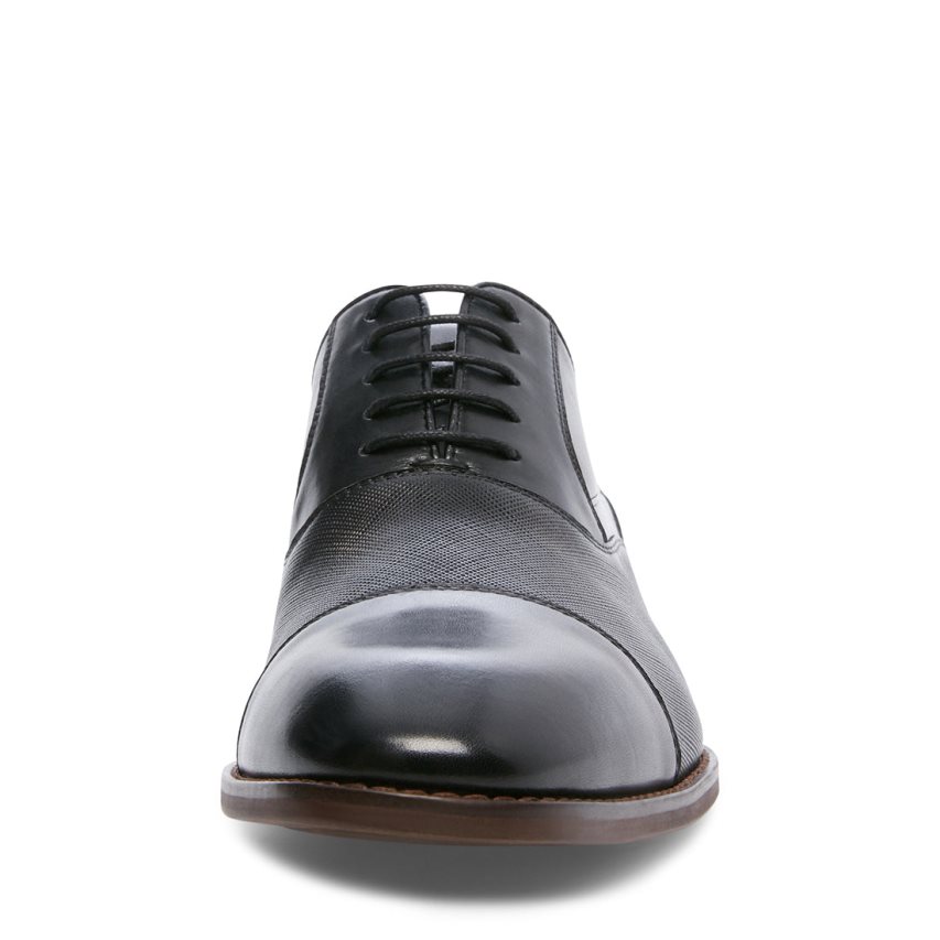 Black Steve Madden Proctor Leather Men's Derby Shoes | WHMGC6934