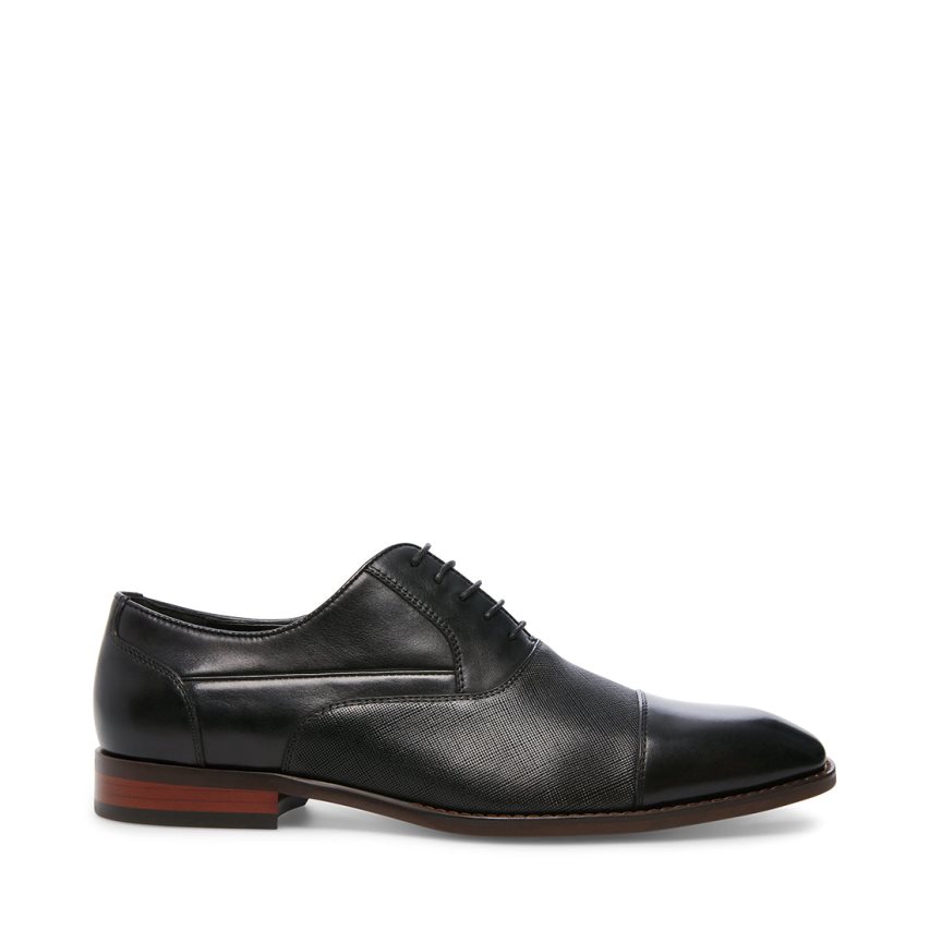 Black Steve Madden Proctor Leather Men\'s Derby Shoes | WHMGC6934