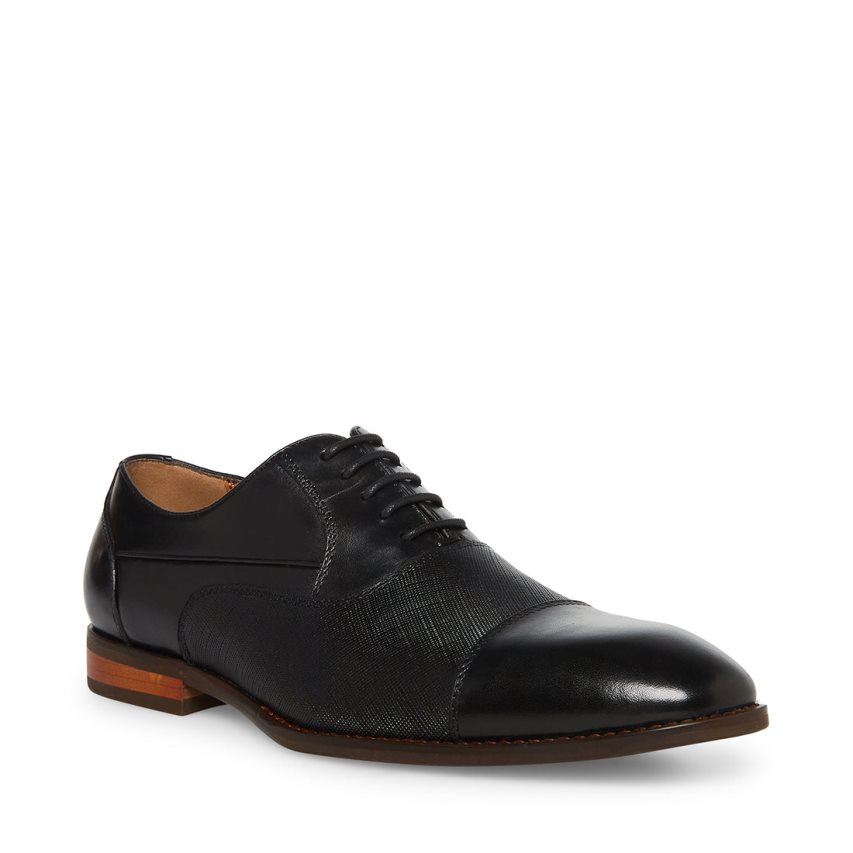 Black Steve Madden Proctor-r Leather Men's Derby Shoes | 12NGDE2317