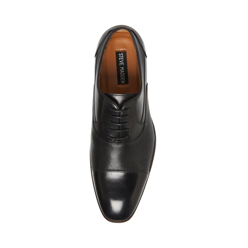 Black Steve Madden Proctor-r Leather Men's Derby Shoes | 12NGDE2317