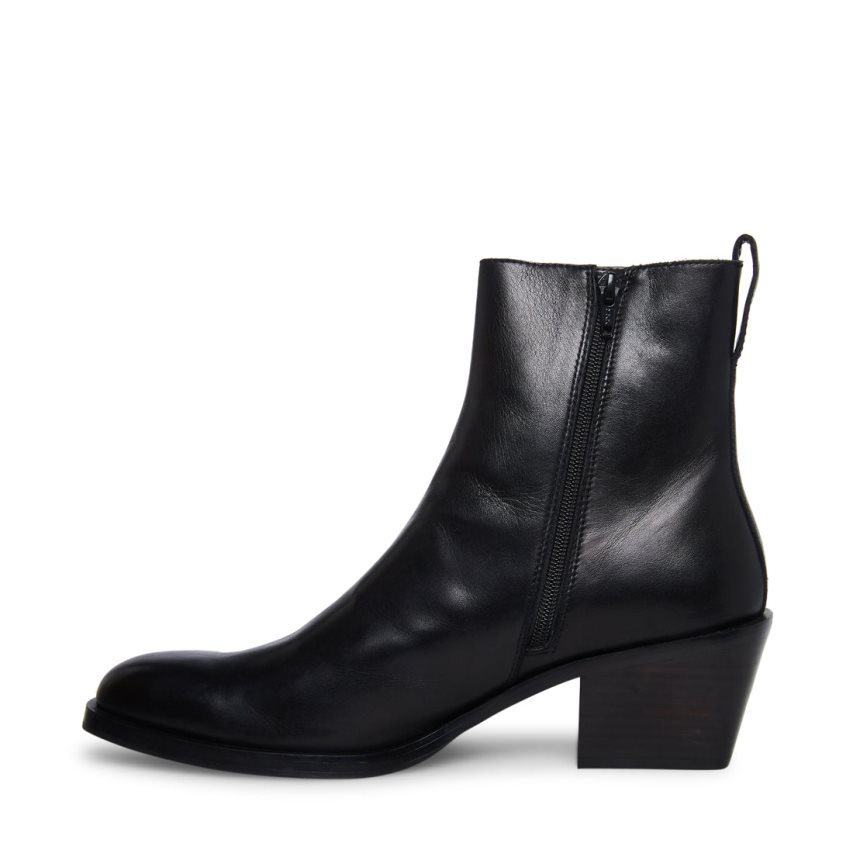 Black Steve Madden Richie Leather Men's Ankle Boots | VLZCJ3706