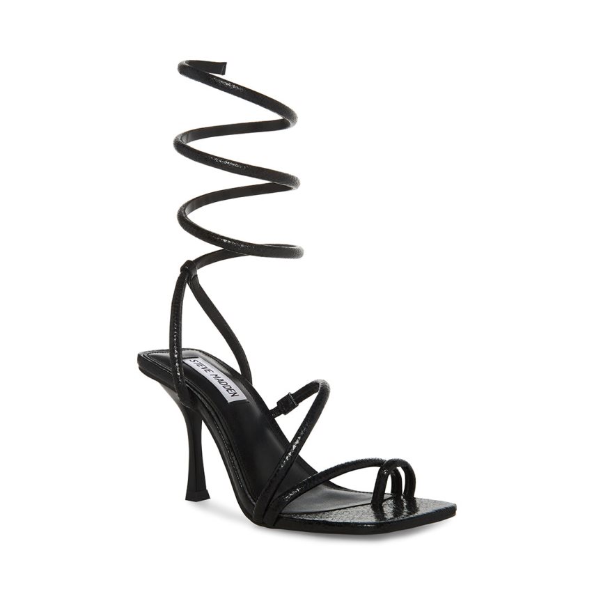 Black Steve Madden Shantelle Women's Heels Sandals | YMHZI4963