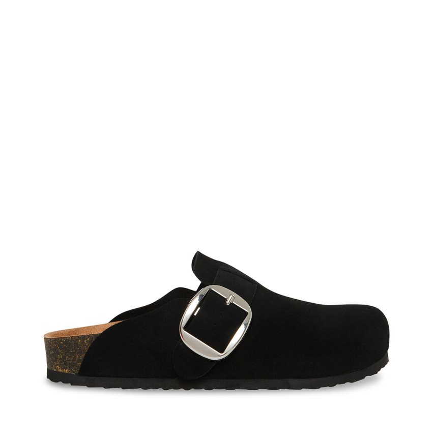 Black Steve Madden Social Suede Women\'s Loafers | MWGVR0967