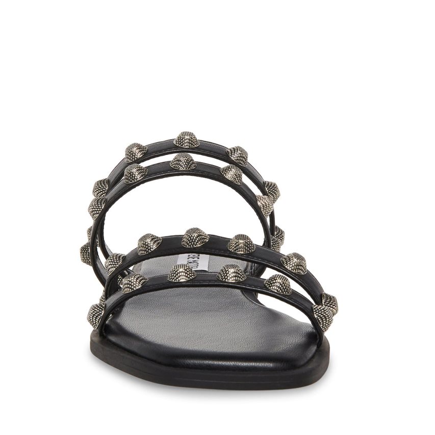 Black Steve Madden Sterling Women's Flat Sandals | KYEFS3281