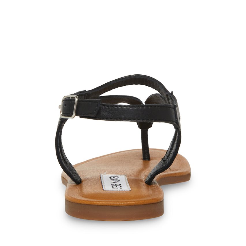 Black Steve Madden Sydney Women's Flat Sandals | UIWNK9381