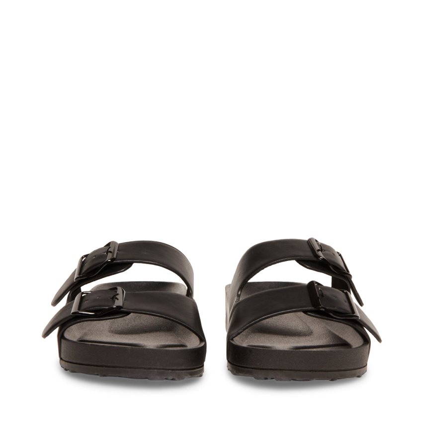 Black Steve Madden Teddy-t Women's Slides | BNCKT7631