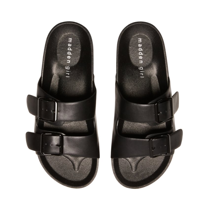 Black Steve Madden Teddy-t Women's Slides | BNCKT7631