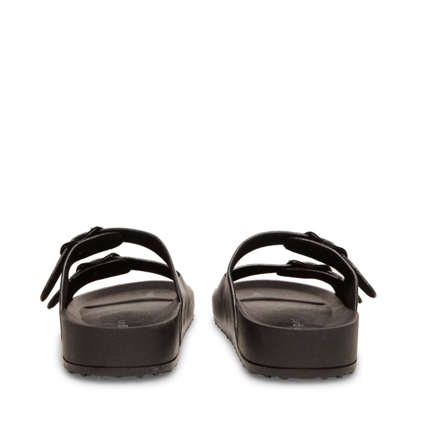 Black Steve Madden Teddy-t Women's Slides | BNCKT7631