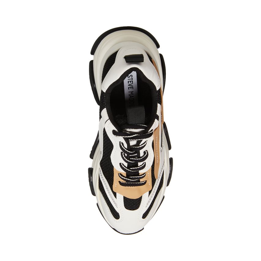 Black / White / Beige Steve Madden Possession Women's Sneakers | UXZOR3856