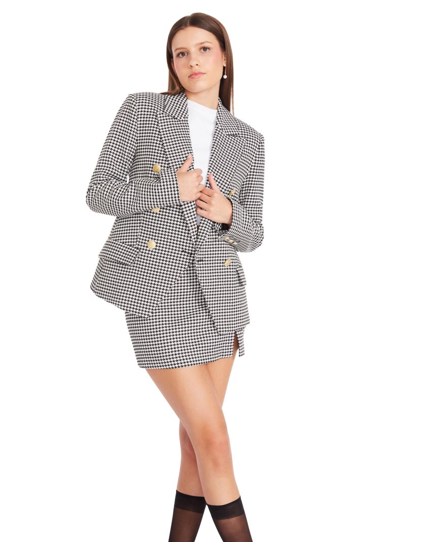 Black / White Steve Madden Naomi Women's Blazers | VYZBC3619