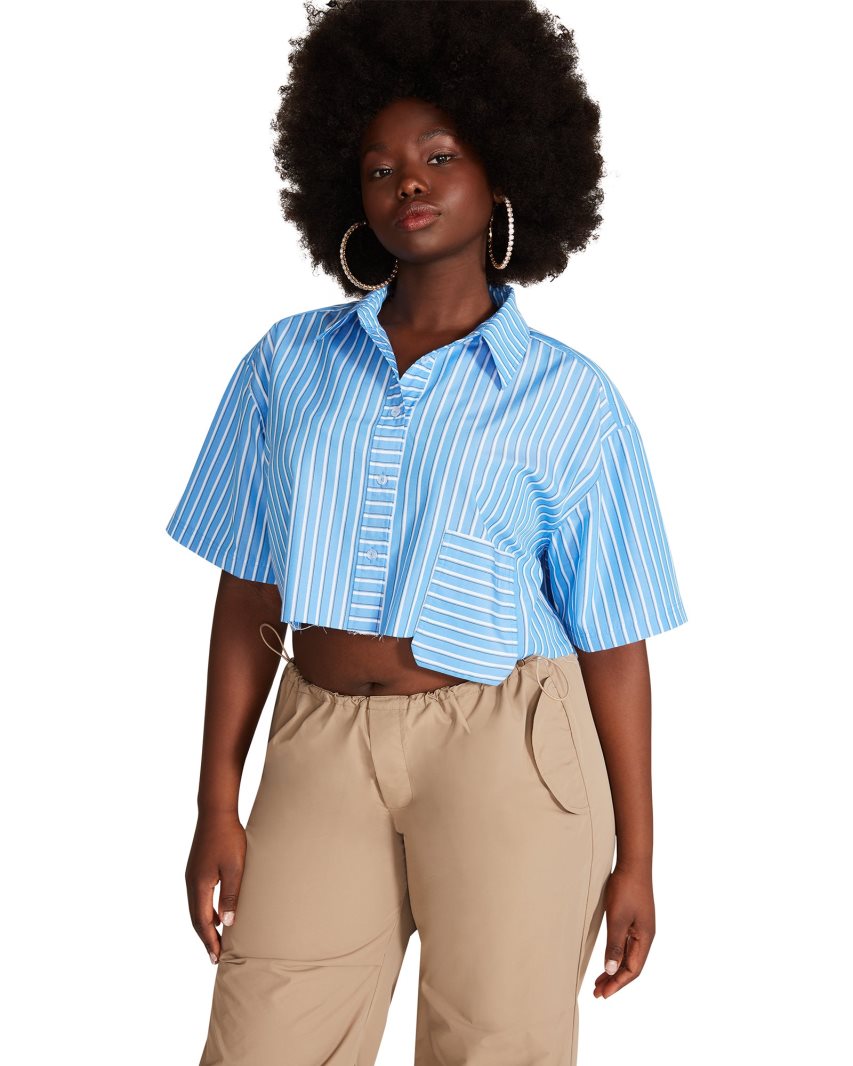 Blue Steve Madden Ellison Women's Shirts | SRBOJ7524