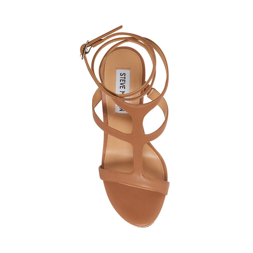 Brown Steve Madden Angel Women's Heels Sandals | VJCUZ7096