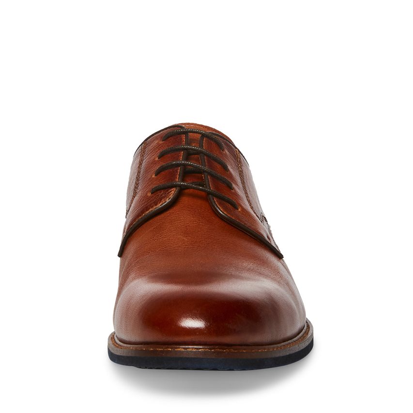 Brown Steve Madden Bannon Leather Men's Derby Shoes | KAHMC1934