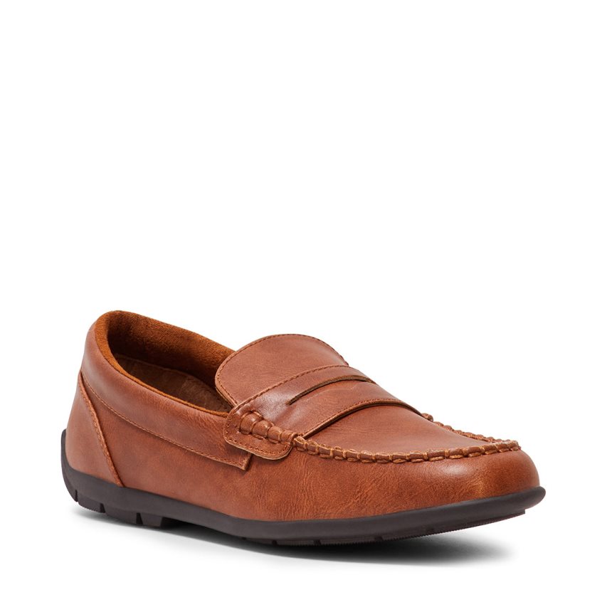 Brown Steve Madden Bjared Natural Kids' Loafers | 12HCUI9284