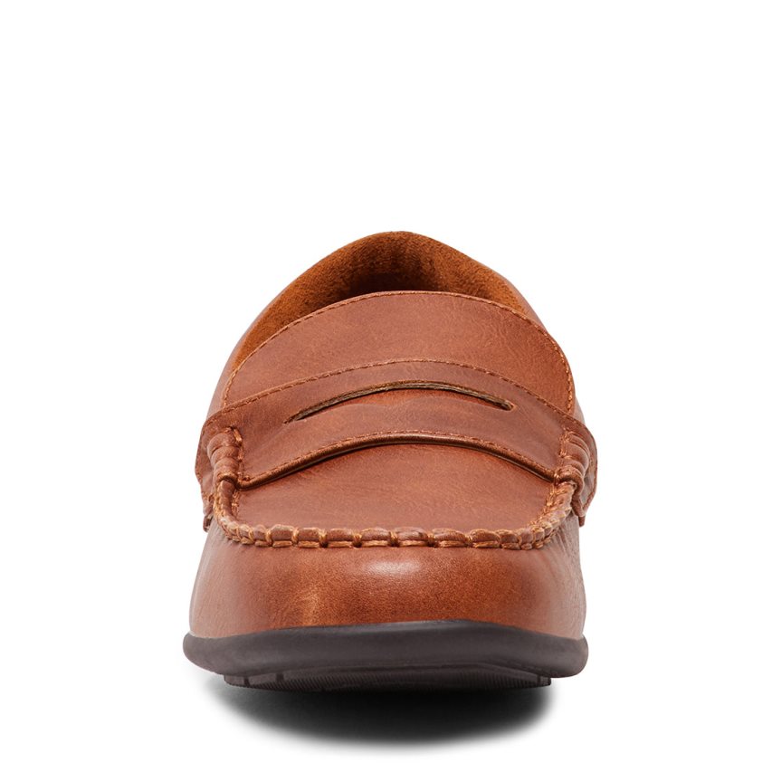 Brown Steve Madden Bjared Natural Kids' Loafers | 12HCUI9284