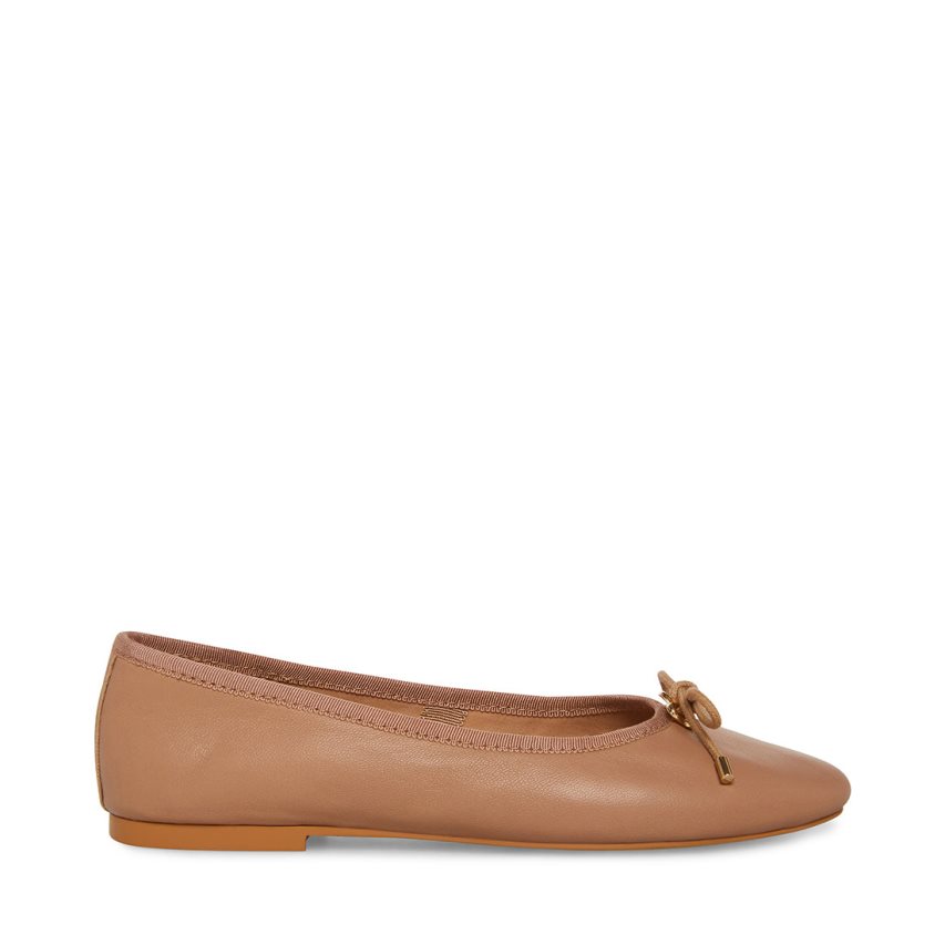 Brown Steve Madden Blossoms Leather Women\'s Ballet Flats | TYSCX5792