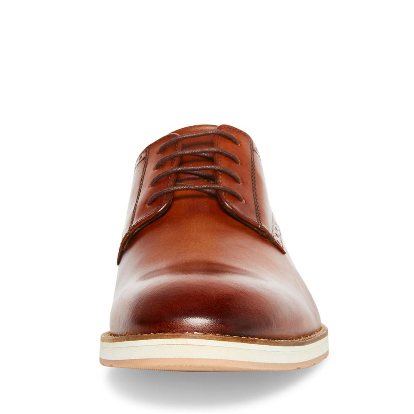 Brown Steve Madden Derbyy Leather Men's Derby Shoes | FRXHZ6547