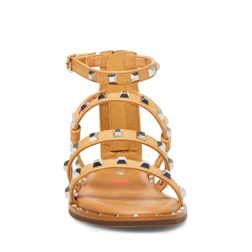 Brown Steve Madden Jtravel Kids' Flat Sandals | KIBOM9254