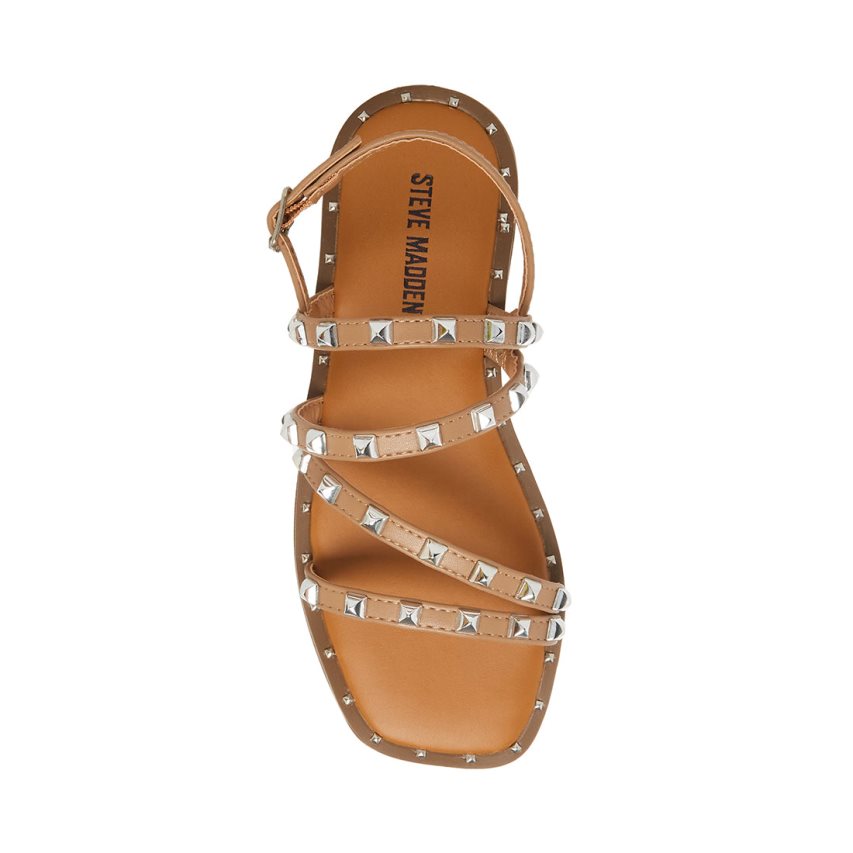 Brown Steve Madden Jtrick Kids' Flat Sandals | PWCJ129312