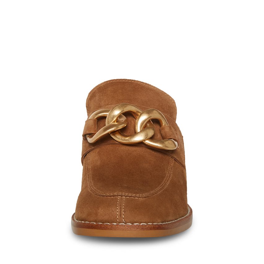 Brown Steve Madden Lorie Chestnut Suede Women's Mules | N12OKY2019