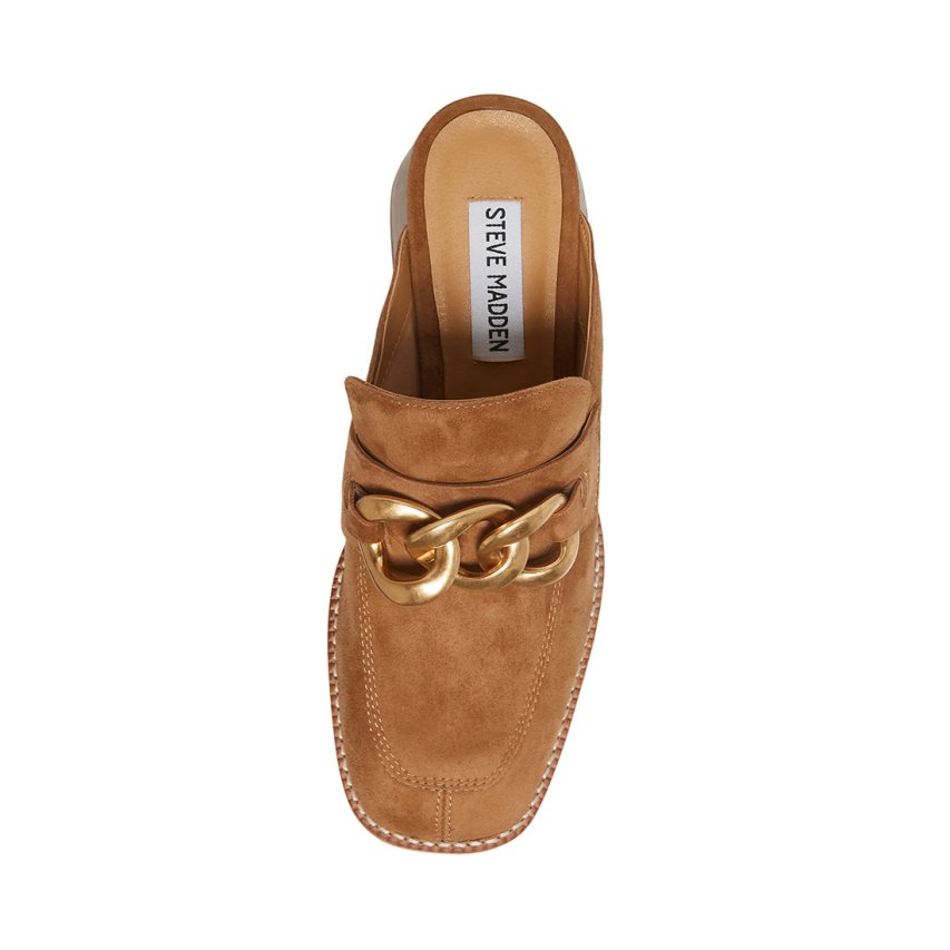 Brown Steve Madden Lorie Chestnut Suede Women's Mules | N12OKY2019