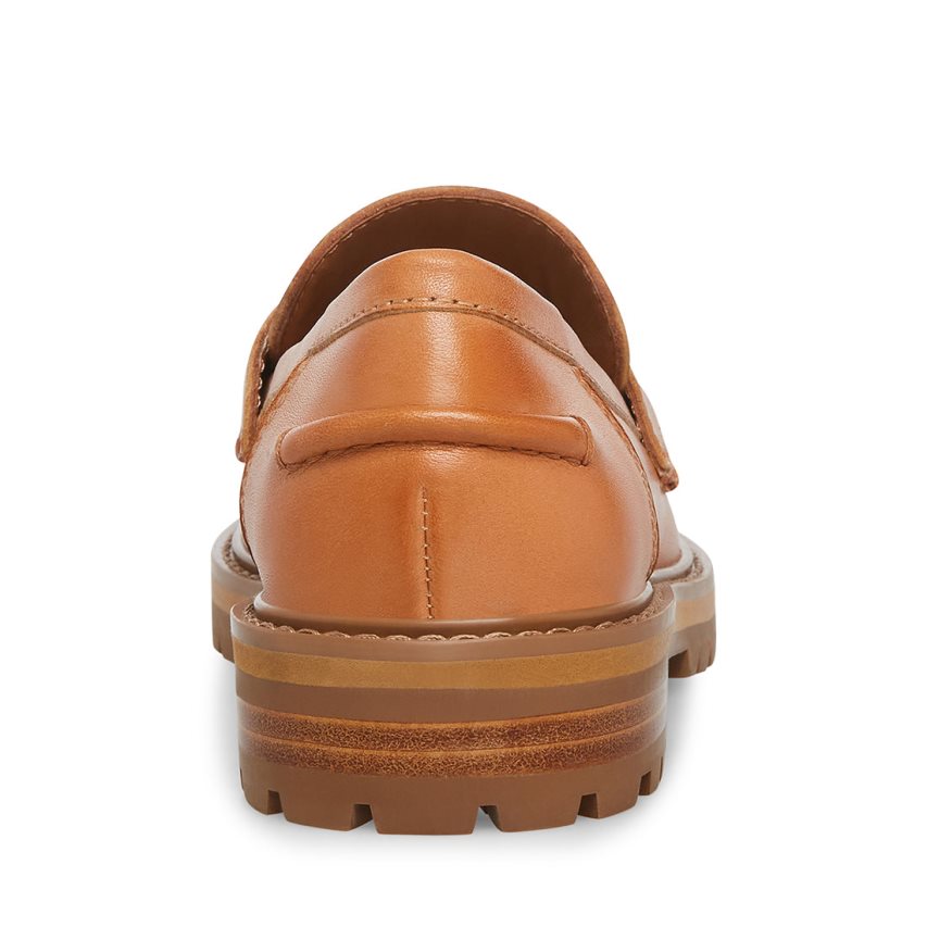 Brown Steve Madden Minka Leather Women's Loafers | JOYFN2935