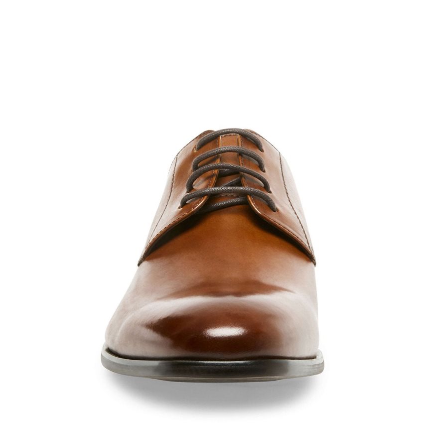 Brown Steve Madden Prey Leather Men's Derby Shoes | PBKAH4658