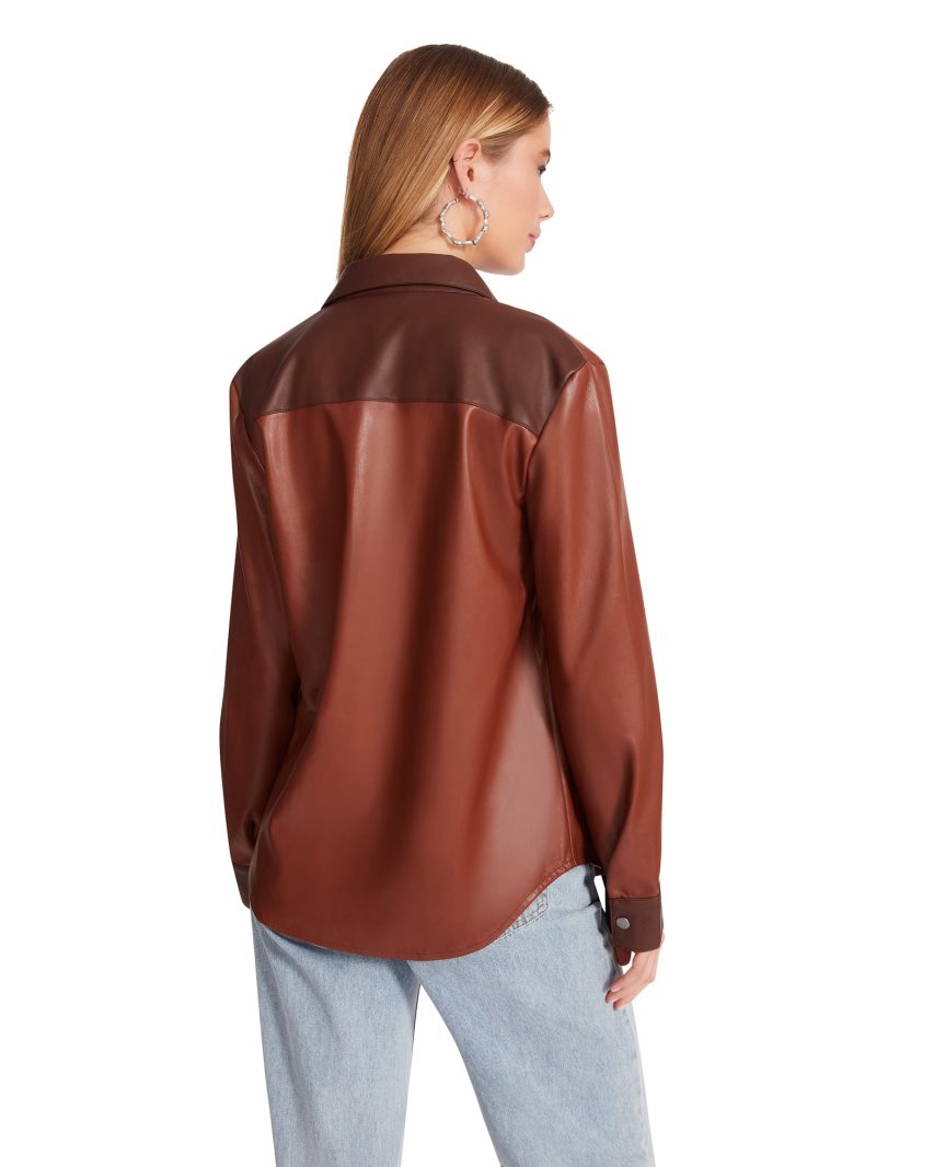 Brown Steve Madden Sam Women's Shirt Jackets | XEUAR2463