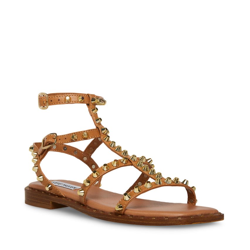 Brown Steve Madden Sunnie Women's Flat Sandals | CIPOR2456