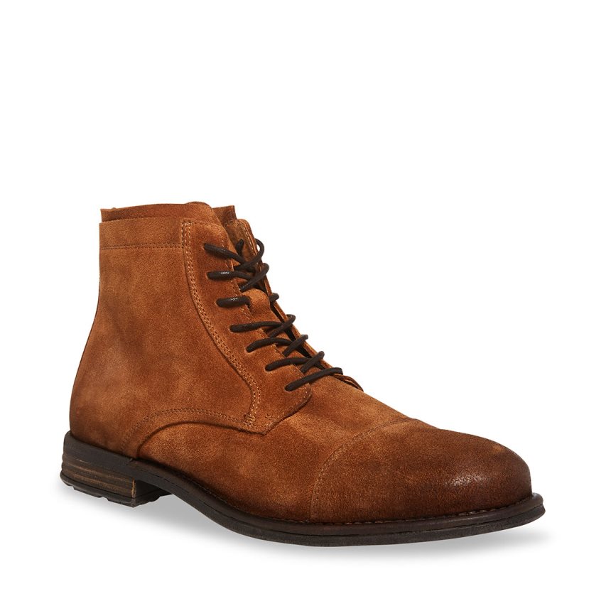 Brown Steve Madden Wells Suede Men's Ankle Boots | H12YLU3641