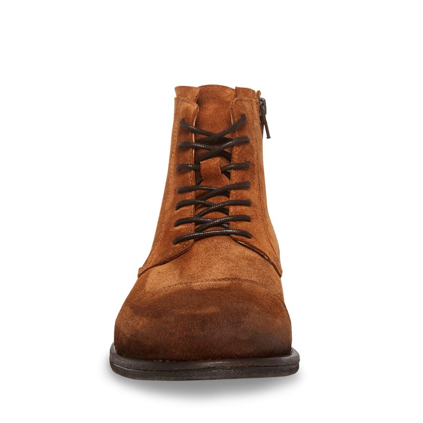 Brown Steve Madden Wells Suede Men's Ankle Boots | H12YLU3641