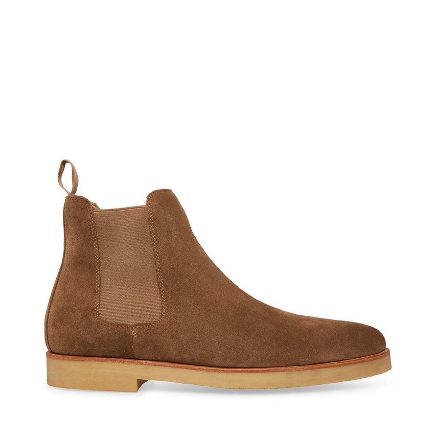 Brown Steve Madden Wilshire-s Suede Men\'s Chelsea Boots | EKZPY1327