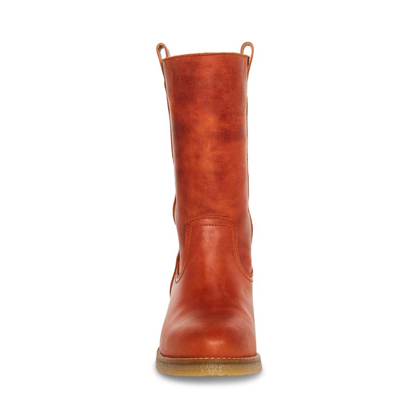 Brown Steve Madden Winny Rust Leather Women's High Boots | MNJ12Y9043