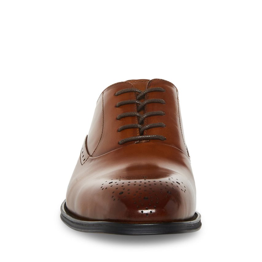 Brown Steve Madden Zate Leather Men's Derby Shoes | EOFWI5708