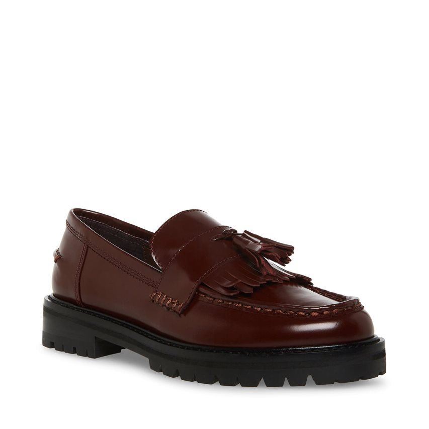 Burgundy Steve Madden Minka Women's Loafers | HVZMK3910